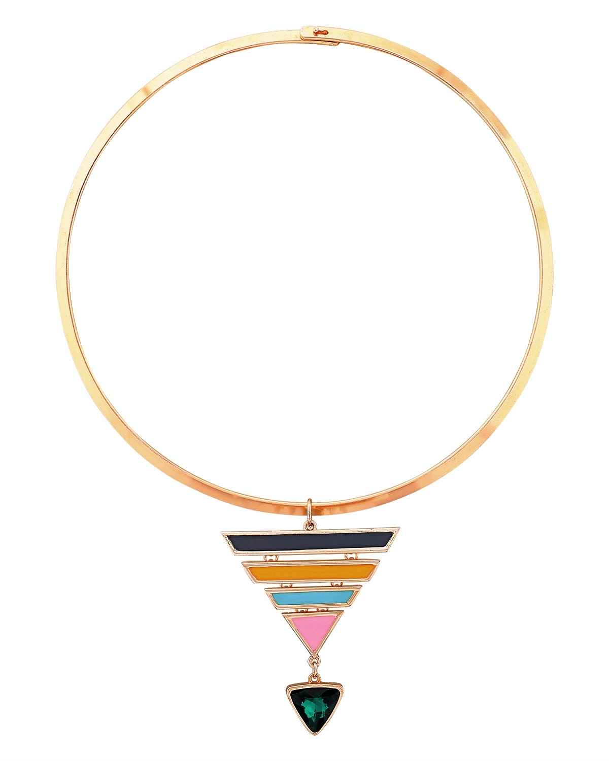 Buy Crunchy Fashion Trendy Triangles Statement Choker Necklace - Purplle