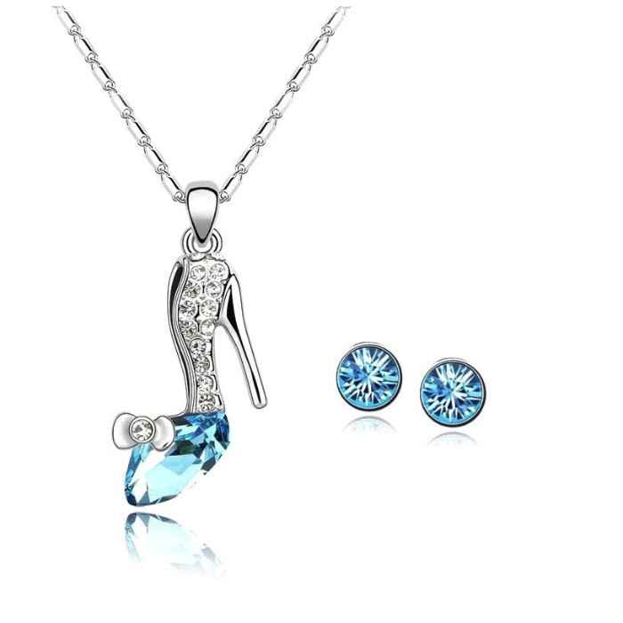 Buy Crunchy Fashion Crystal Shoe Pendant Set - Purplle