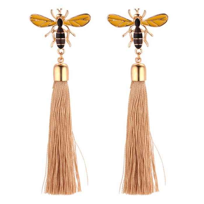 Buy Crunchy Fashion Multi Bohemian Beaded Tassel Earrings - Purplle