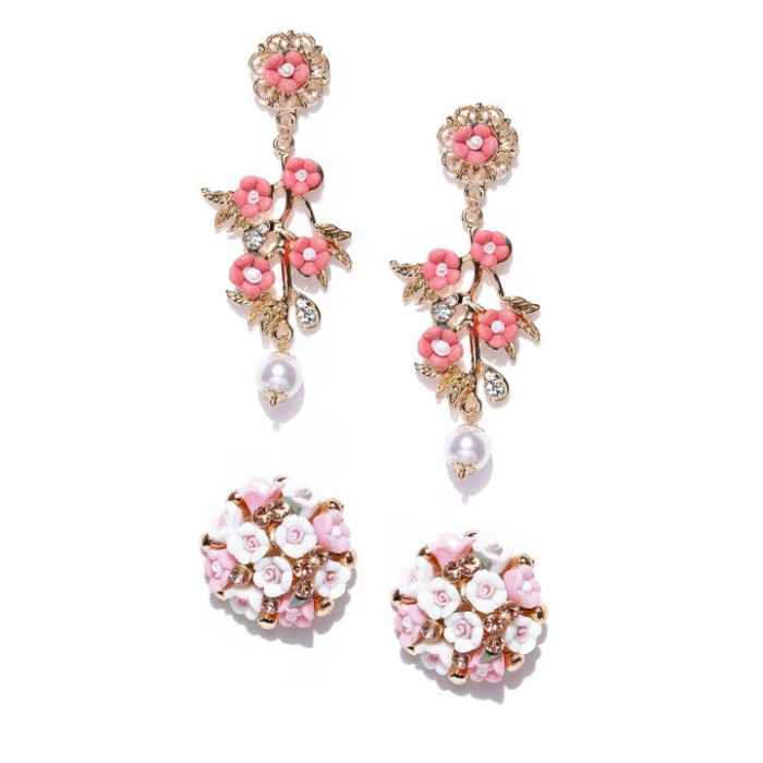 Buy Crunchy Fashion Multi Colored Drop Earring Combo - Purplle