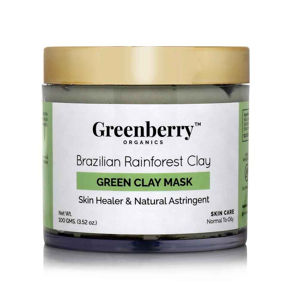 Buy Greenberry Organics Brazilian Rainforest Green Clay Mask (100 g) - Purplle