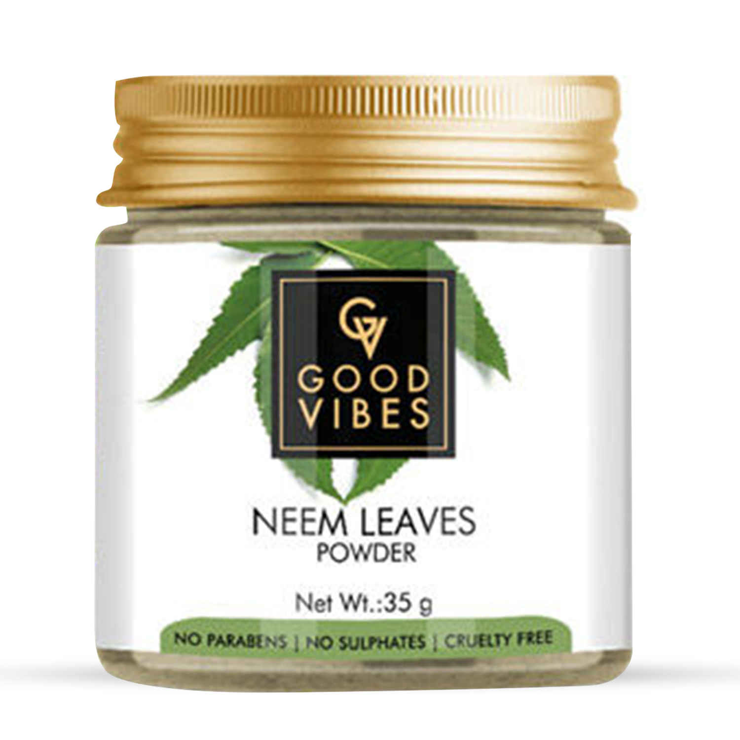 Buy Good Vibes Neem Leaves Powder | Anti-Dandruff, Skin Radiance, Hair Growth, Lightening | No Animal Testing (35 gm) - Purplle