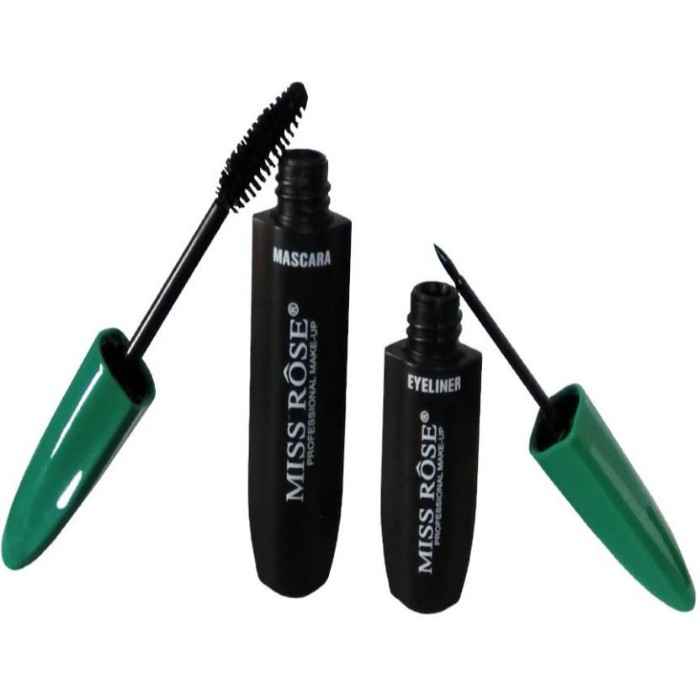Buy Miss Rose Professional Eye Makeup Set Waterproof Mascara And Eyeliner Black (Assorted) - Purplle