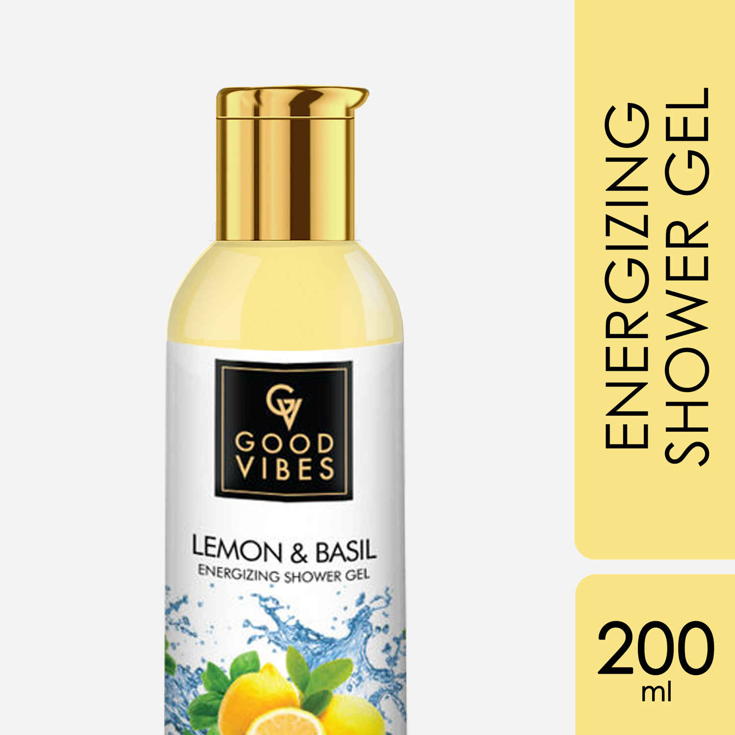 Buy Good Vibes Energizing Shower Gel (Body Wash) - Lemon & Basil (200 ml) - Purplle