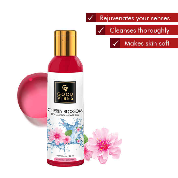 Buy Good Vibes Revitalizing Shower Gel (Body Wash) - Cherry Blossom (100 ml) - Purplle