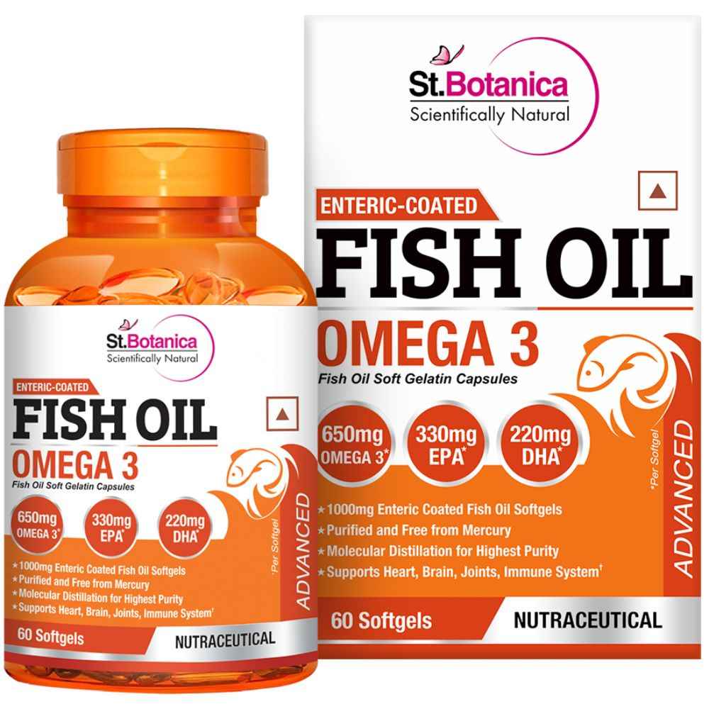 Buy St.Botanica Enteric-Coated Fish Oil Omega 3 - 60 Softgels - Purplle