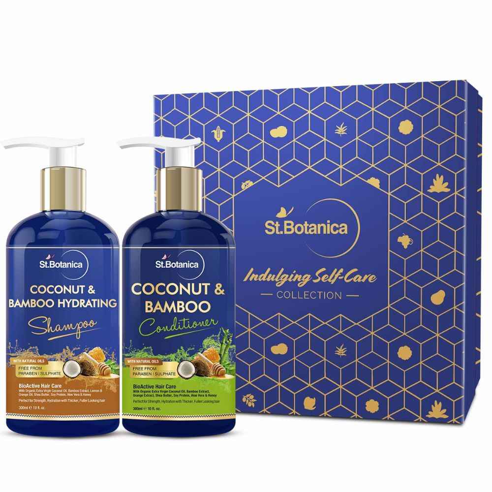 Buy St.Botanica Strengthening Haircare Combo | StBotanica Coconut Oil & Bamboo Hair Strengthening Shampoo + StBotanica Coconut & Bamboo Hair Conditioner, 300ml - Purplle