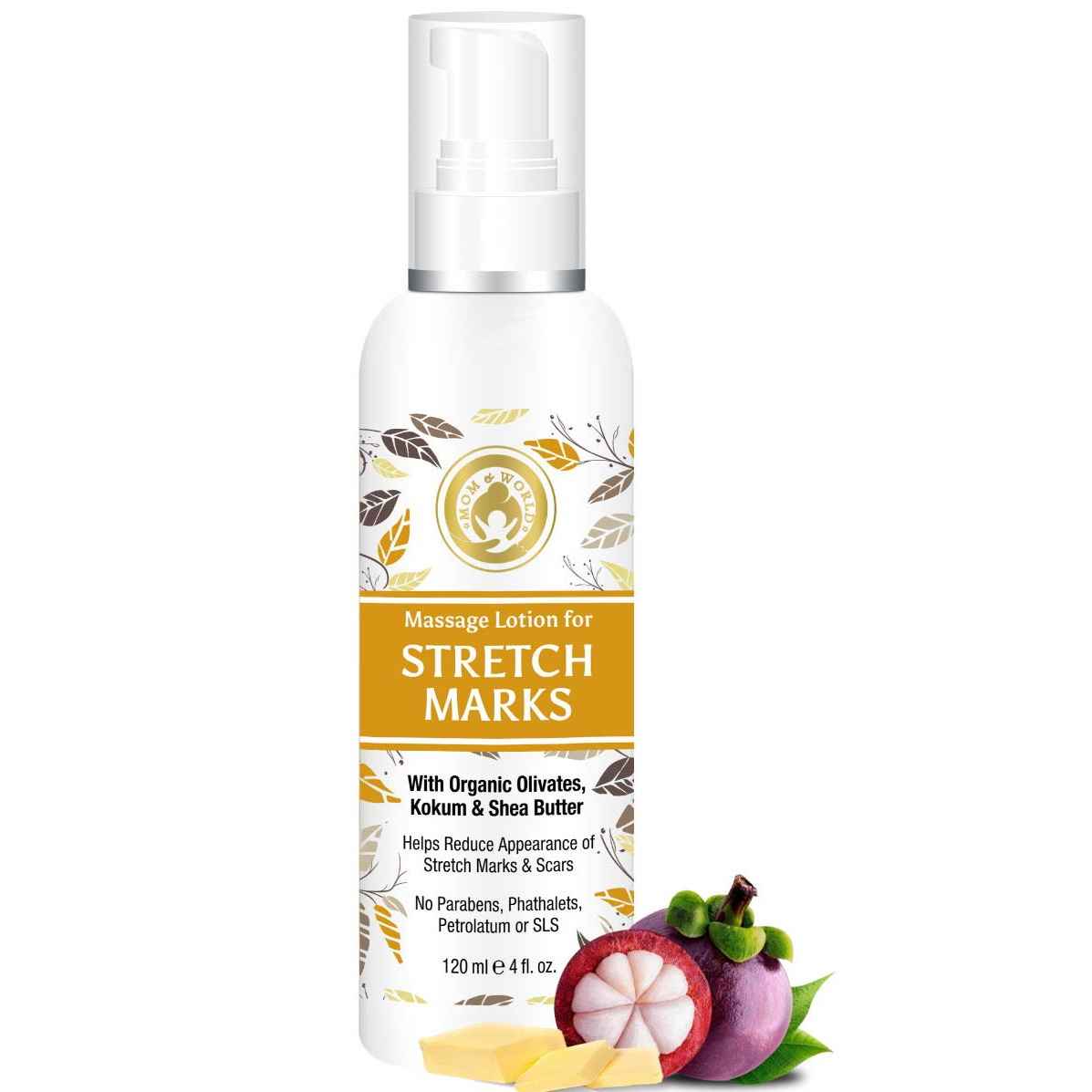 Buy Mom & World Massage Lotion For Stretch Marks (120 ml) - With Organic Olivates, Kokum & Shea Butter - Purplle