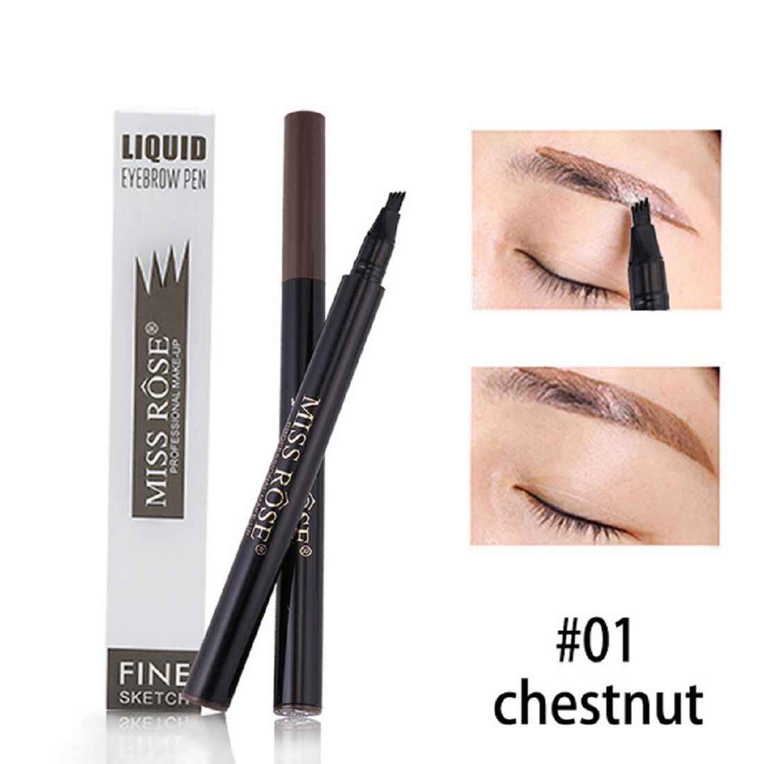 Buy Miss Rose Professional Make Up Liquid Eyebrow Pen Fine Sketch 7402-041-M1 (0.4 g) - Purplle