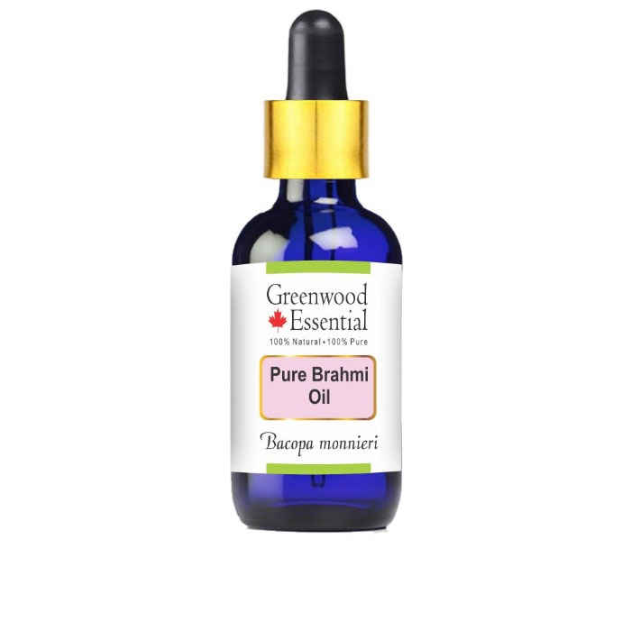 Buy Greenwood Essential Pure Brahmi Oil 50ml (Bacopa monnieri) with Glass Dropper 100% Natural Therapeutic Grade - Purplle
