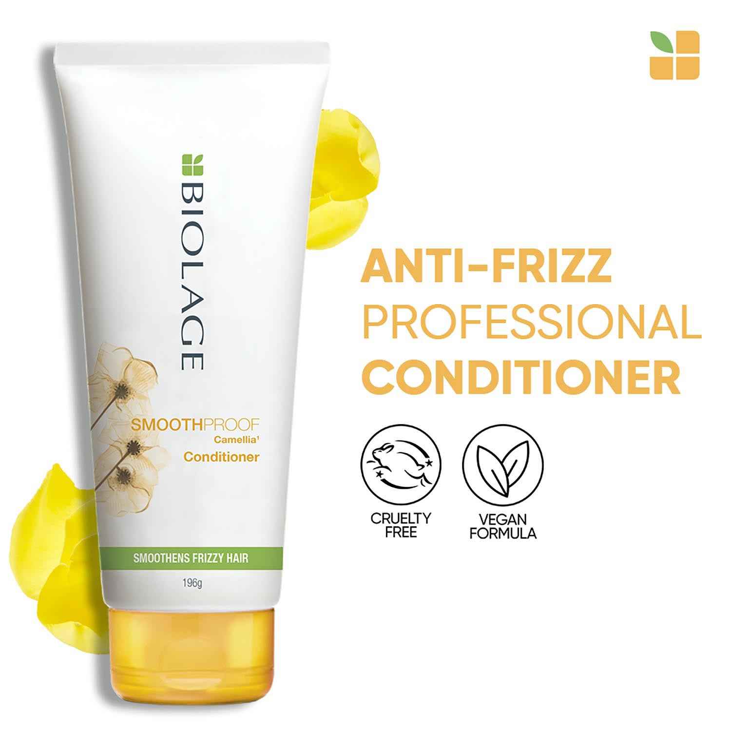 Buy Biolage Professional Smoothproof Anti-Frizz Conditioner, Up to 72HR Frizz Control, Conditioner for Dry and Frizzy Hair, With Camellia Flowers, 196g - Purplle