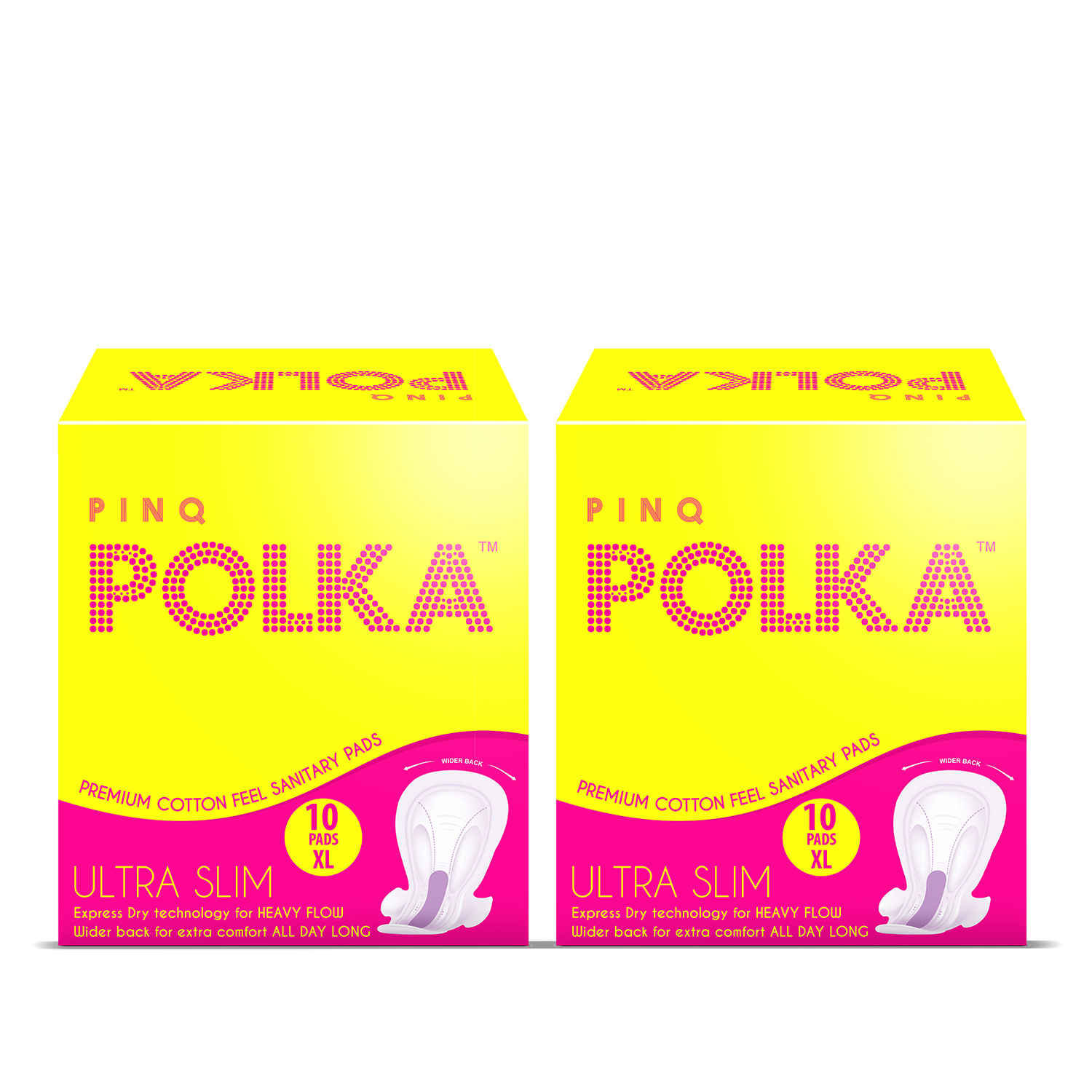 Buy PINQ POLKA Sanitary Pads (XL-Combo of 2)- 20 Premium Ultra Slim (Bulk Saver Pack) - Purplle
