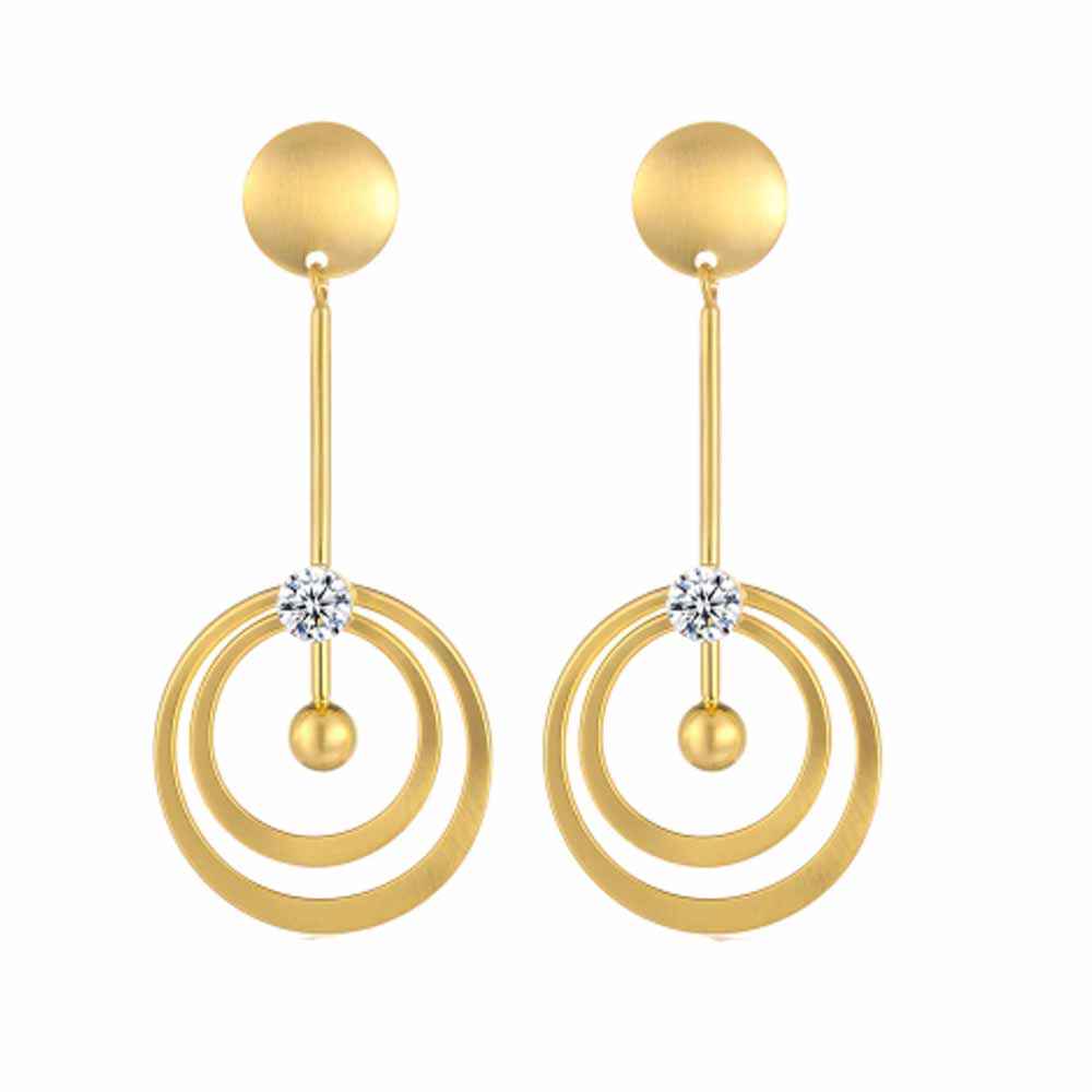 Buy Ferosh Idai Golden Drop Earrings - Purplle