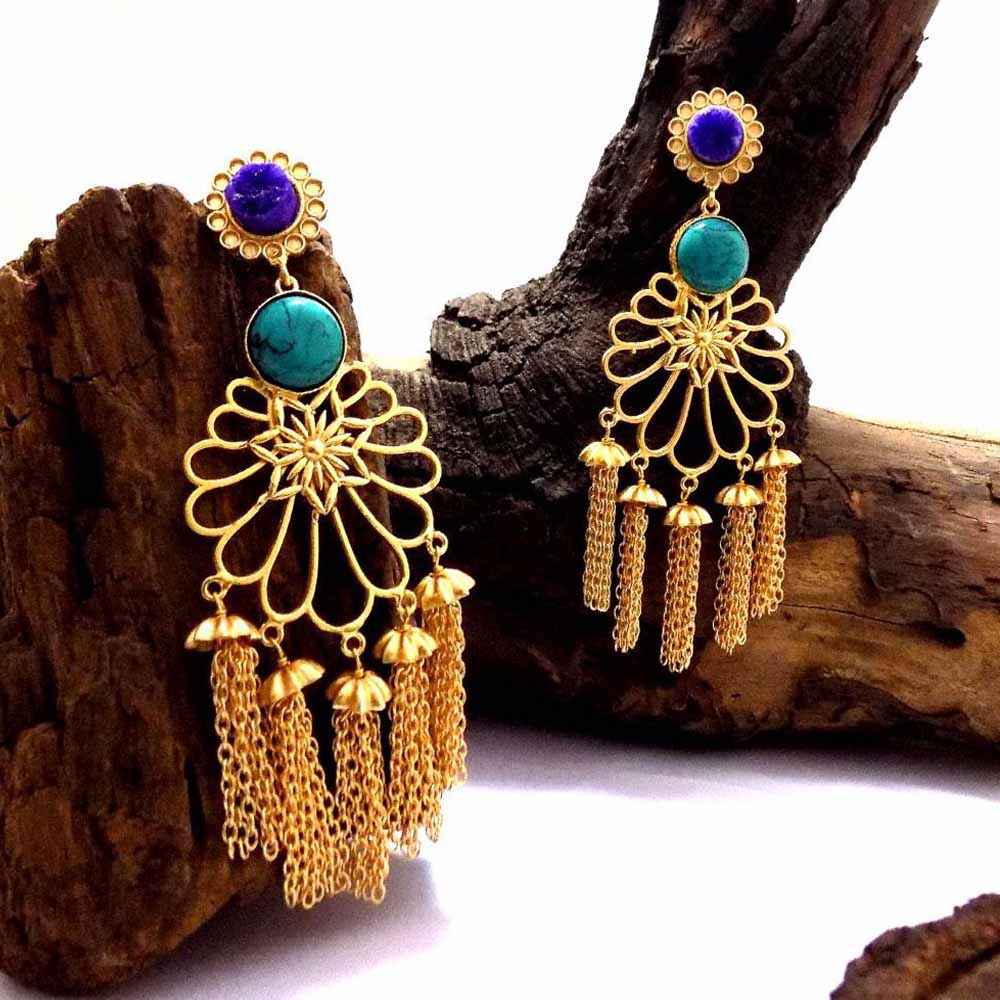 Buy Ferosh Imbali Tassel Dangler Earrings - Purplle