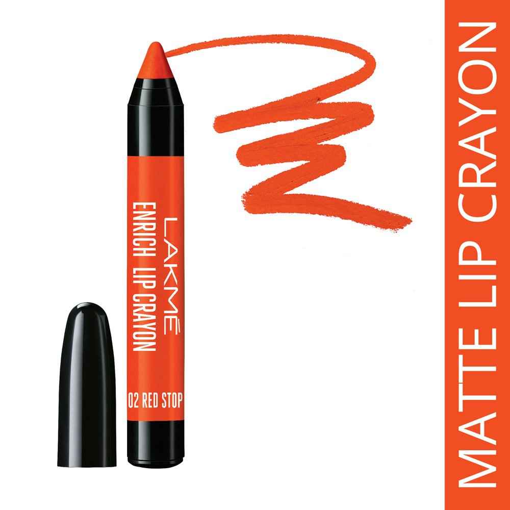 Buy Lakme Enrich Lip Crayon - Red Stop (14.4 g) - Purplle