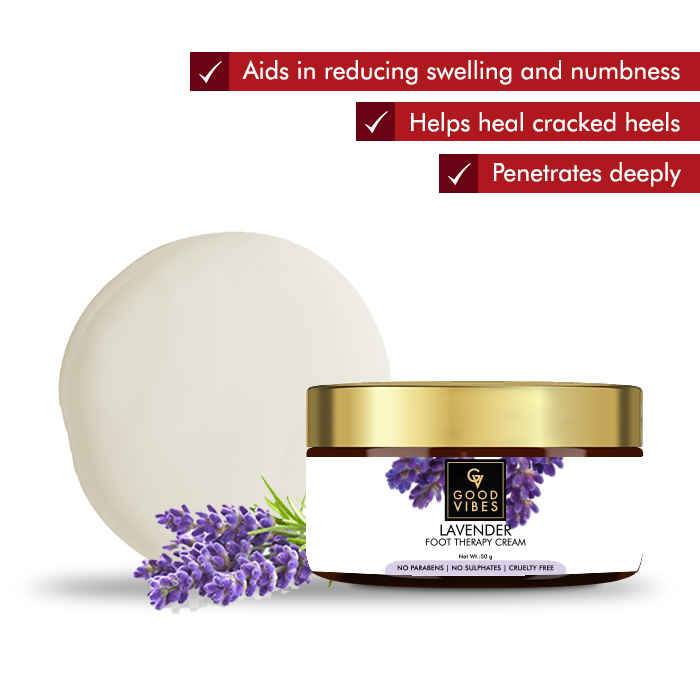 Buy Good Vibes Foot Therapy Cream - Lavender (50 gm) - Purplle