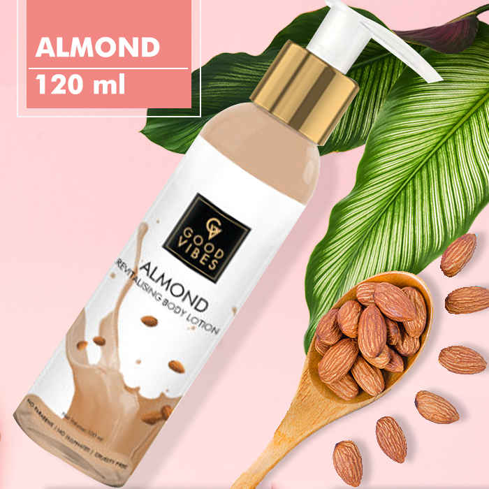 Buy Good Vibes Revitalising Body Lotion - Almond (120 ml) - Purplle