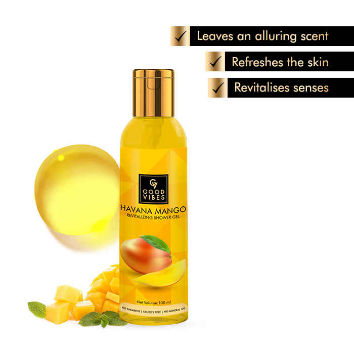 Buy Good Vibes Revitalizing Shower Gel (Body Wash) - Havana Mango (100 ml) - Purplle