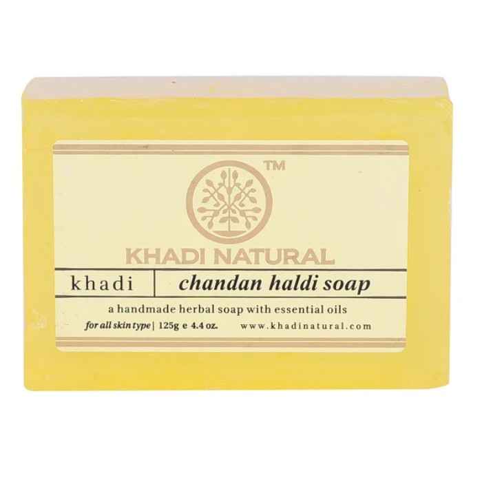 Buy Khadi Natural Ayurvedic Chandan Haldi Soap (125 g) - Purplle