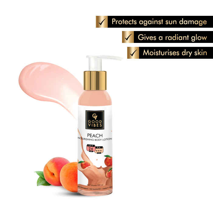 Buy Good Vibes Body Lotion with SPF 24 - Peach (120 ml) - Purplle