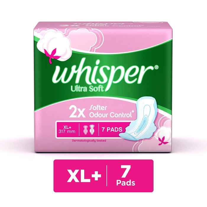 Buy Whisper Ultra Soft XL Plus Sanitary Pads 7 count - Purplle