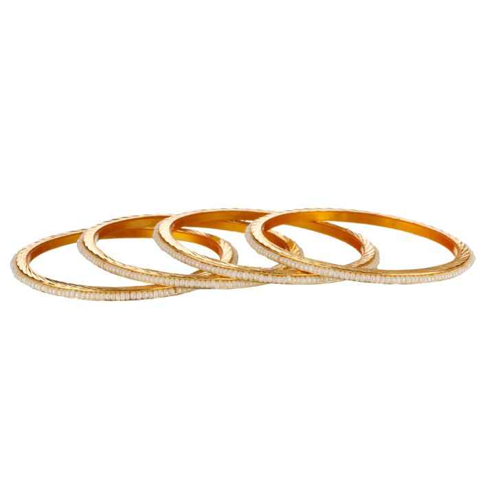 Buy Kord Store Fashion Jewellery Traditional Gold Plated Bangles Set for Girls and Women. Four Bangales (KSBAN50005) - Purplle