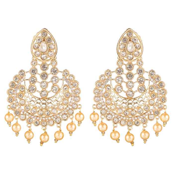 Buy Kord Store Traditional Gold Plated Diamond Earrings for Girls & Women. One Pair Of Earring (KSEAR70008) - Purplle