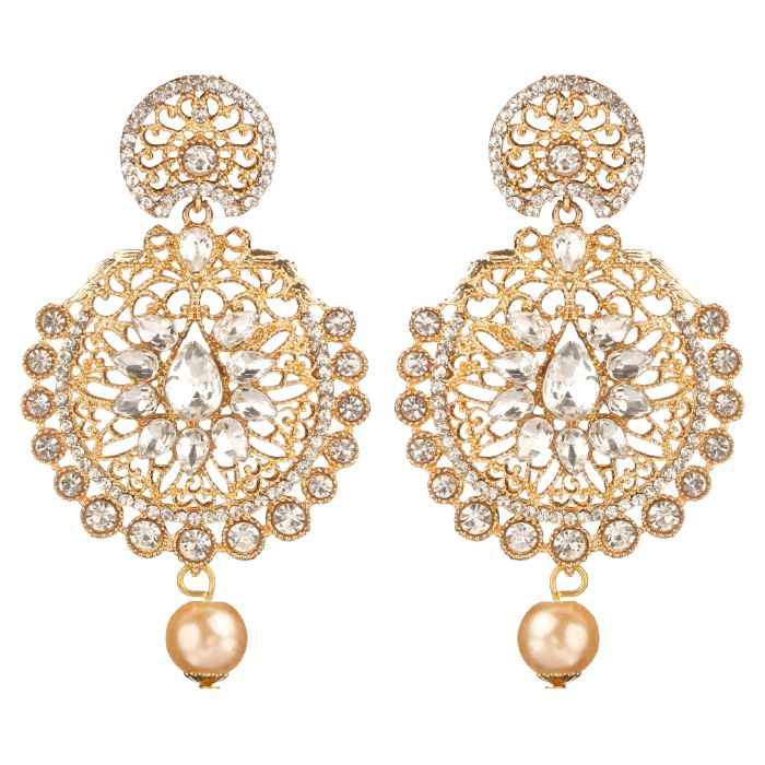Buy Kord Store Traditional Gold Plated Diamond Earrings for Girls & Women. One Pair Of Earring (KSEAR70009) - Purplle