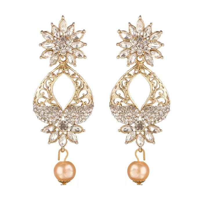 Buy Kord Store Traditional Gold Plated Diamond Earrings for Girls & Women. One Pair Of Earring (KSEAR70010) - Purplle