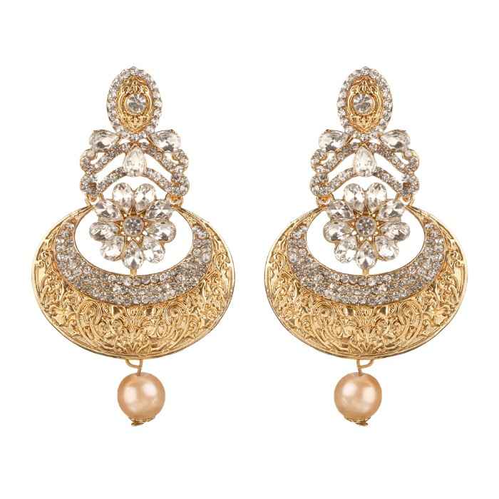 Buy Kord Store Traditional Gold Plated Diamond Earrings for Girls & Women. One Pair Of Earring (KSEAR70015) - Purplle