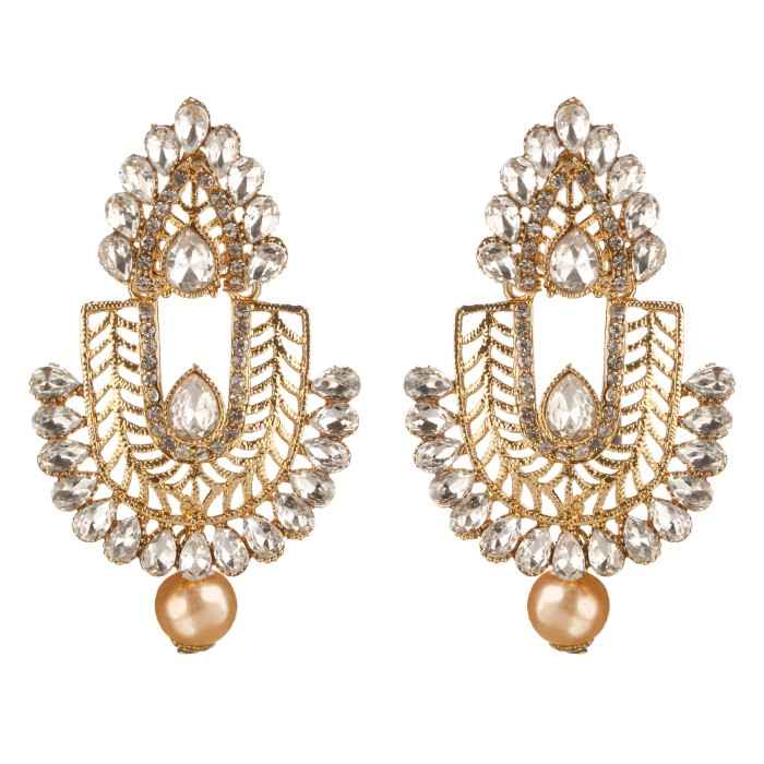 Buy Kord Store Traditional Gold Plated Diamond Earrings for Girls & Women. One Pair Of Earring (KSEAR70016) - Purplle