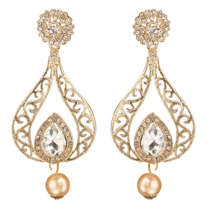 Buy Kord Store Traditional Gold Plated Diamond Earrings for Girls & Women. One Pair Of Earring (KSEAR70017) - Purplle