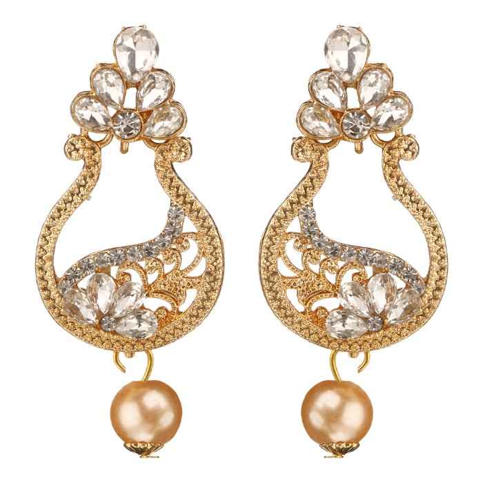 Buy Kord Store Traditional Gold Plated Diamond Earrings for Girls & Women. One Pair Of Earring (KSEAR70018) - Purplle