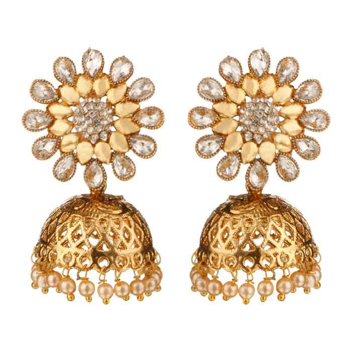 Buy Kord Store Traditional Gold Plated Diamond Earrings for Girls & Women. One Pair Of Earring (KSEAR70019) - Purplle