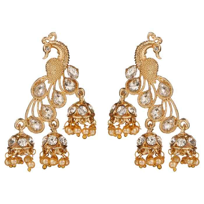 Buy Kord Store Traditional Gold Plated Diamond Earrings for Girls & Women. One Pair Of Earring (KSEAR70023) - Purplle