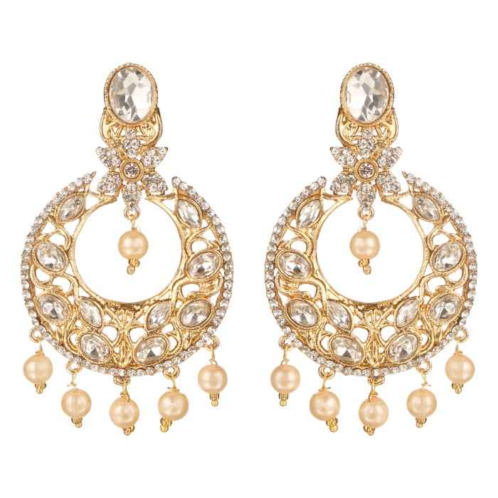 Buy Kord Store Traditional Gold Plated Diamond Earrings for Girls & Women. One Pair Of Earring (KSEAR70024) - Purplle