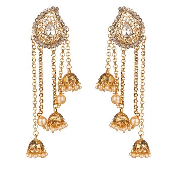 Buy Kord Store Traditional Gold Plated Diamond Earrings for Girls & Women. One Pair Of Earring (KSEAR70027) - Purplle