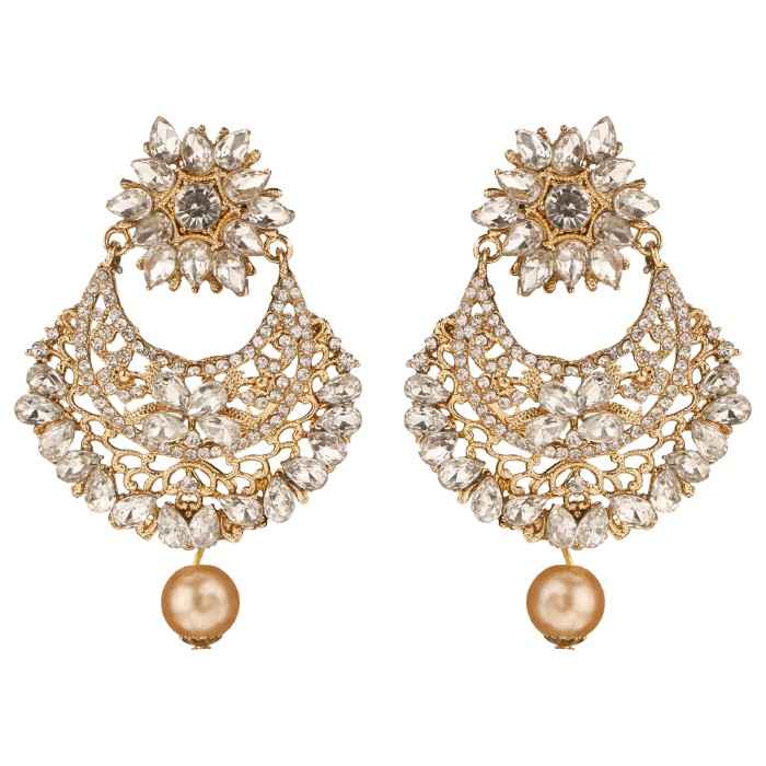 Buy Kord Store Traditional Gold Plated Diamond Earrings for Girls & Women. One Pair Of Earring (KSEAR70029) - Purplle