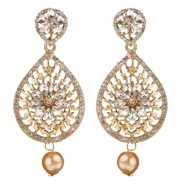 Buy Kord Store Traditional Gold Plated Diamond Earrings for Girls & Women. One Pair Of Earring (KSEAR70033) - Purplle