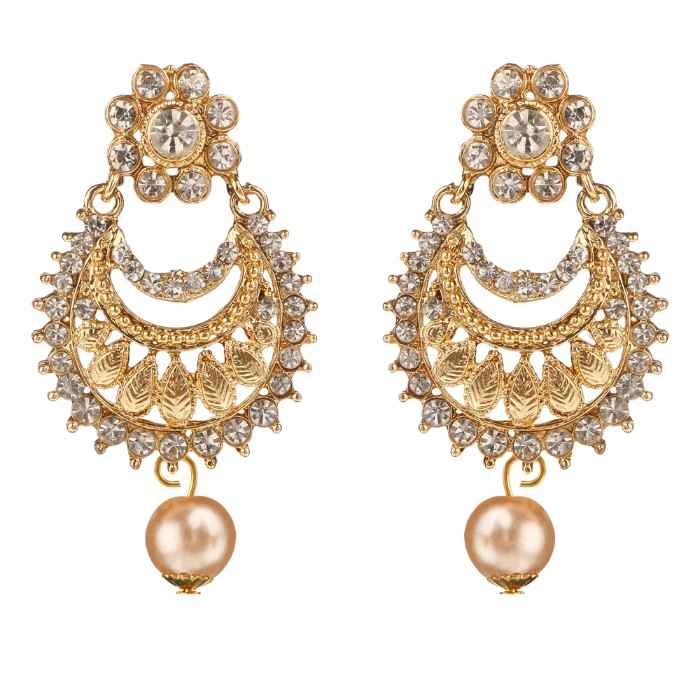 Buy Kord Store Traditional Gold Plated Diamond Earrings for Girls & Women. One Pair Of Earring (KSEAR70034) - Purplle