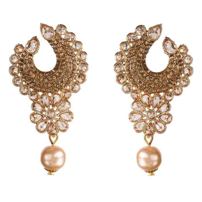 Buy Kord Store Traditional Gold Plated Diamond Earrings for Girls & Women. One Pair Of Earring (KSEAR70038) - Purplle