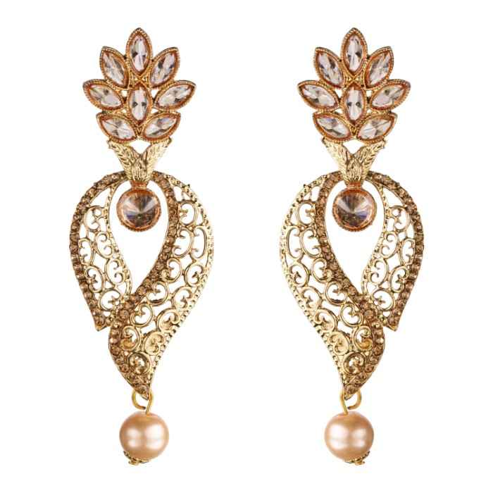 Buy Kord Store Traditional Gold Plated Diamond Earrings for Girls & Women. One Pair Of Earring (KSEAR70041) - Purplle