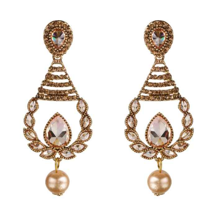 Buy Kord Store Traditional Gold Plated Diamond Earrings for Girls & Women. One Pair Of Earring (KSEAR70045) - Purplle
