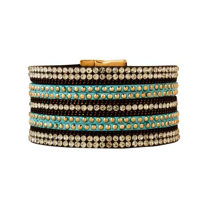 Buy Crunchy Fashion Alloy Gold-plated MUltocolured Bracelet - Purplle