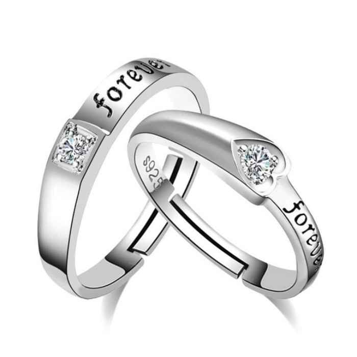 Buy Crunchy Fashion 2PCS Couples Rings Stainless Steel Wedding Band Set - Purplle