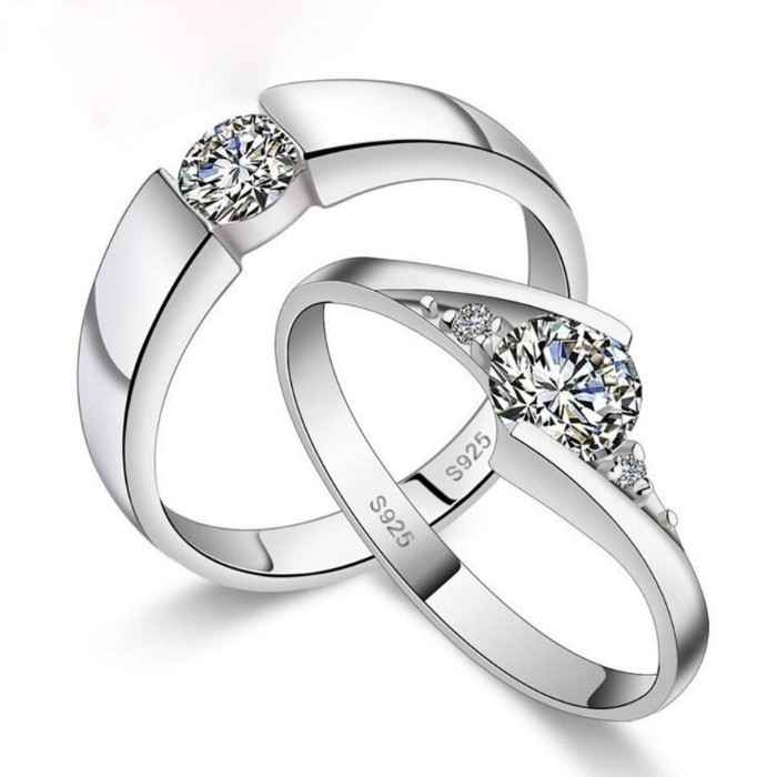 Buy Crunchy Fashion 2PCS Couples Rings Stainless Steel Wedding Band Set Rings - Purplle