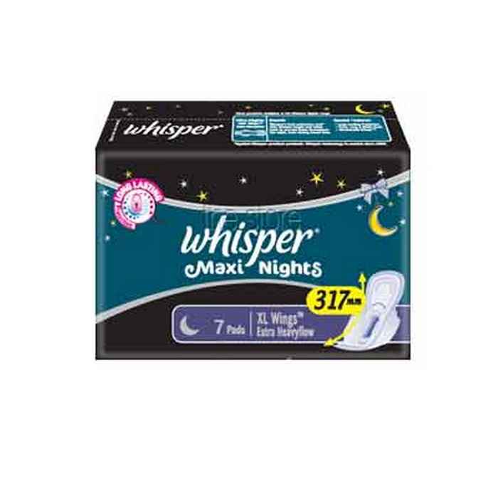 Buy Whisper XL Nights Maxi Wings 7S - Purplle