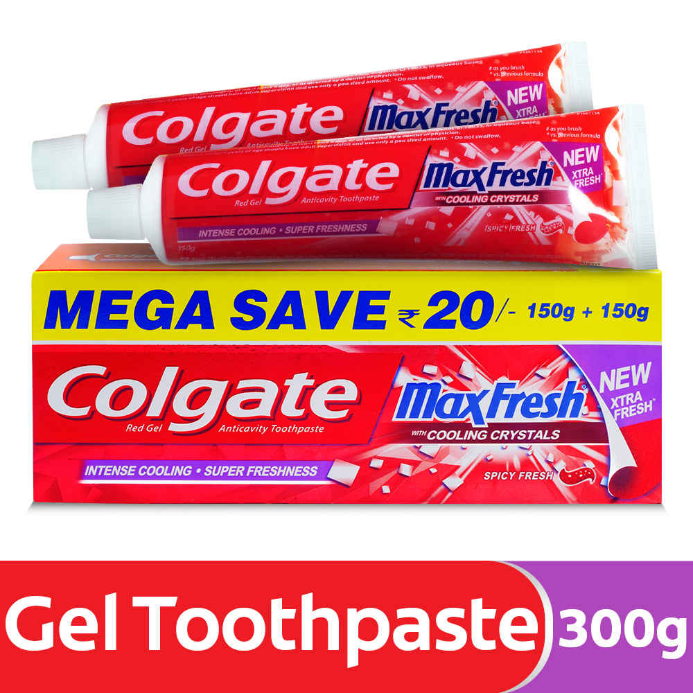 Buy Colgate Maxfresh Spicy Fresh Red Gel Toothpaste (300 g) Saver - Purplle
