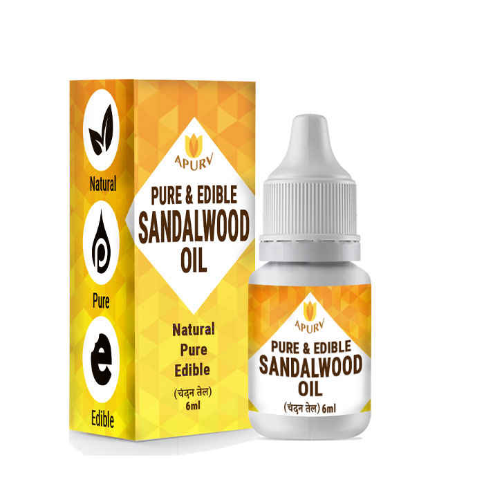 Buy Apurv Pure And Edible Sandalwood Oil (6 ml) - Edible Grade Oil For Skin, Hair And Body - Purplle