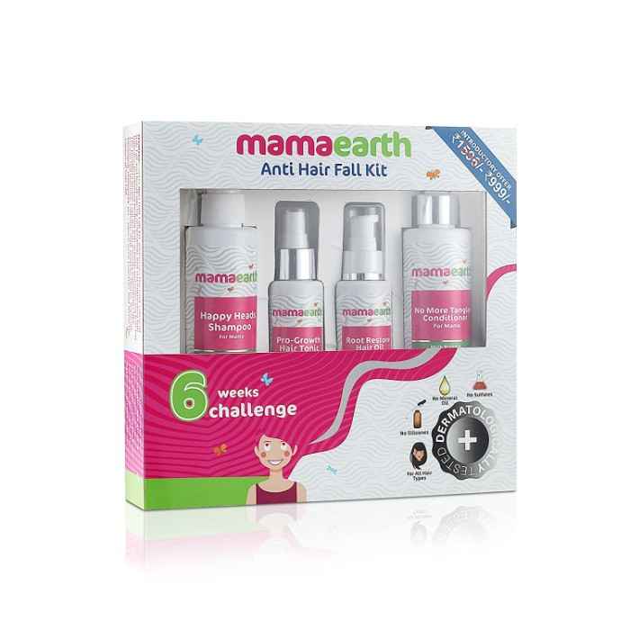 Buy Mamaearth Anti Hair Loss Kit (Oil, Shampoo, Conditioner & Tonic) - Purplle